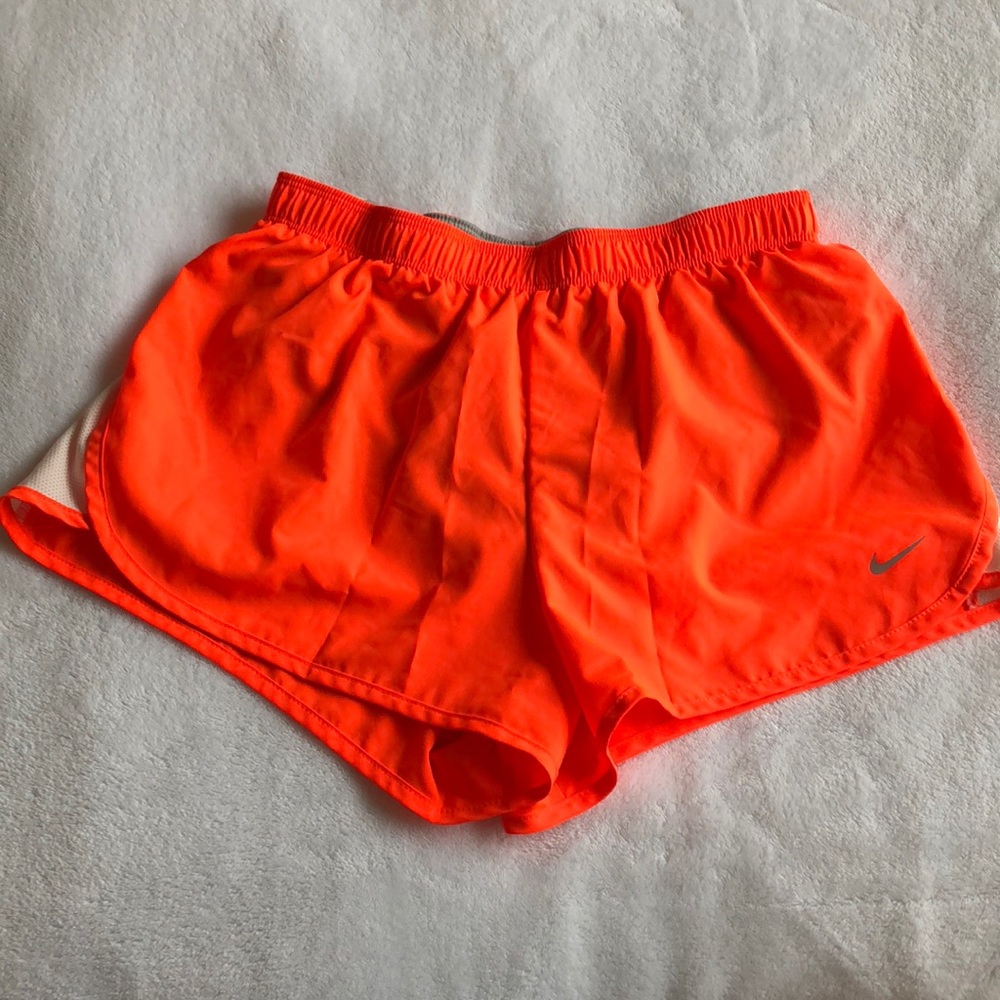 NEON ORANGE NIKE RUNNING SHORTS